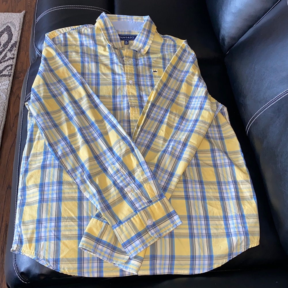 Striped long-sleeve button down shirt for boys